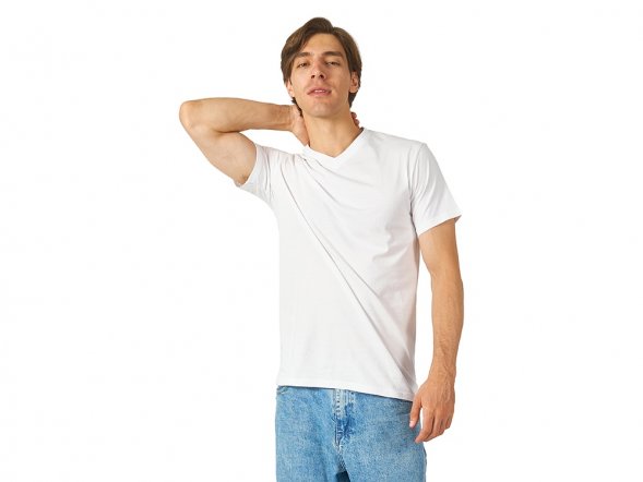 Футболка Heavy Super Club мужская с V-образным вырезом, белый 