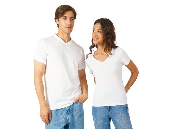 Футболка Heavy Super Club мужская с V-образным вырезом, белый 