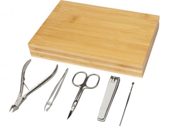 Набор из 5 предметов из бамбука для маникюра Ladia , natural 