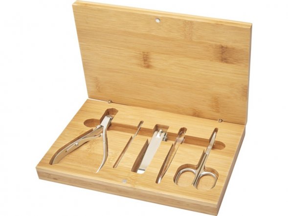 Набор из 5 предметов из бамбука для маникюра Ladia , natural 