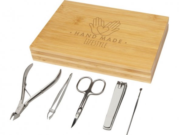 Набор из 5 предметов из бамбука для маникюра Ladia , natural 