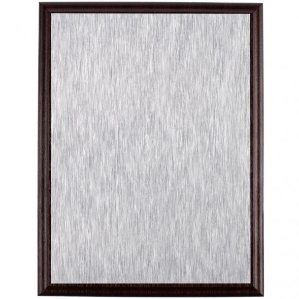 Плакетка Plaque, большая, вишня с серебристой пластиной 