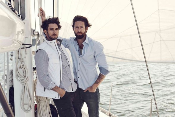 Рубашка мужская в полоску Reno, серая 