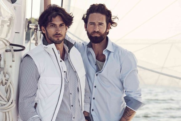 Рубашка мужская в полоску Reno, серая 