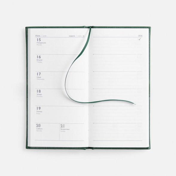 Еженедельник Baza, датированный, зеленый 
