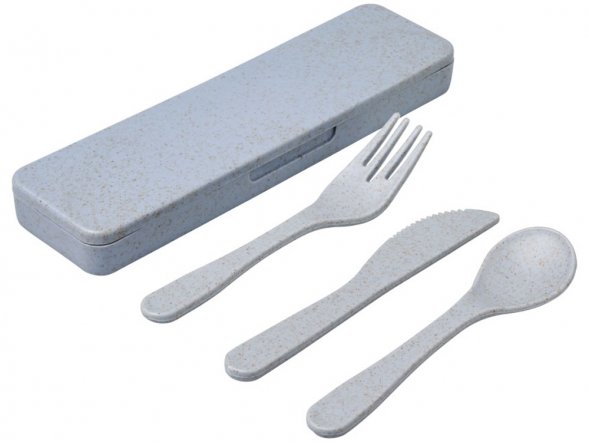 Набор столовых приборов Bamberg из бамбукового волокна, серый 