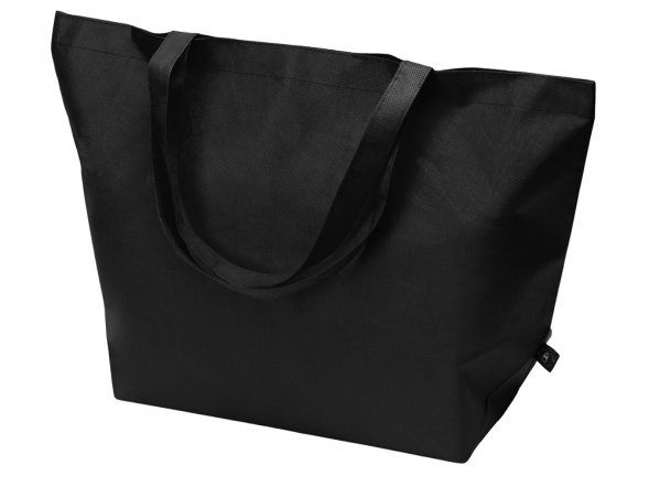 Сумка Reviver с донной складкой из нетканого переработанного материала RPET, черный 