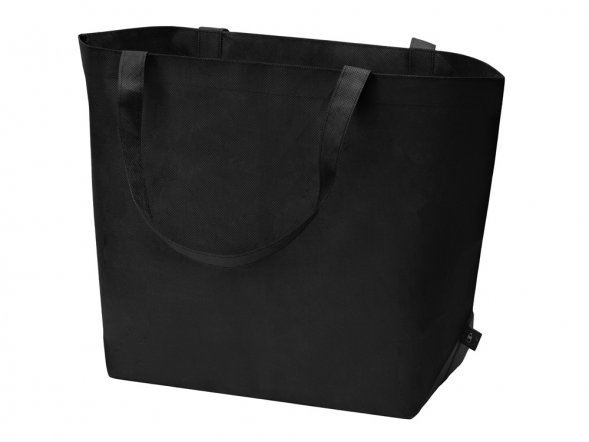 Сумка Reviver с донной складкой из нетканого переработанного материала RPET, черный 