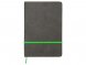 Блокнот Color линованный А5 в твердой обложке с резинкой, серый/зеленое яблоко 