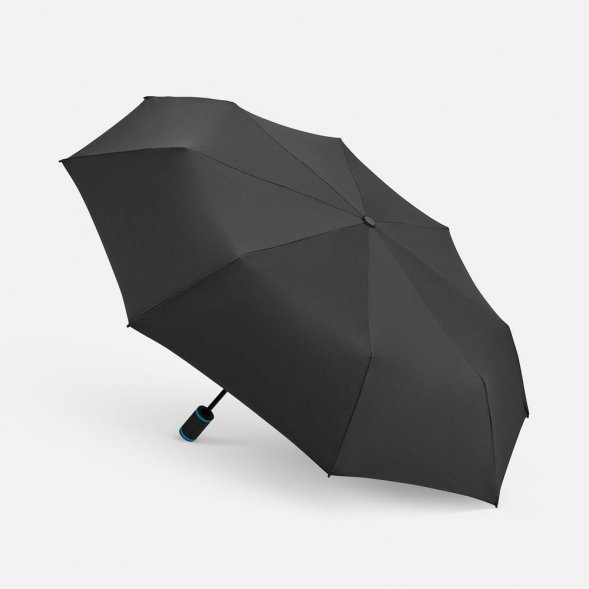 Зонт складной AOC Mini с цветными спицами, бирюзовый 
