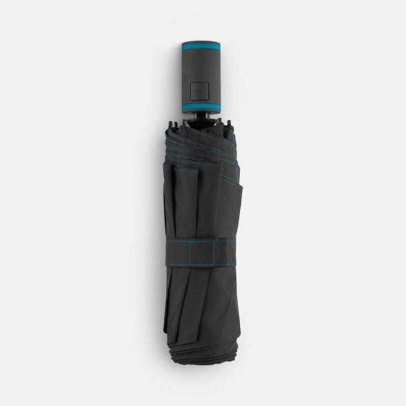Зонт складной AOC Mini с цветными спицами, бирюзовый 
