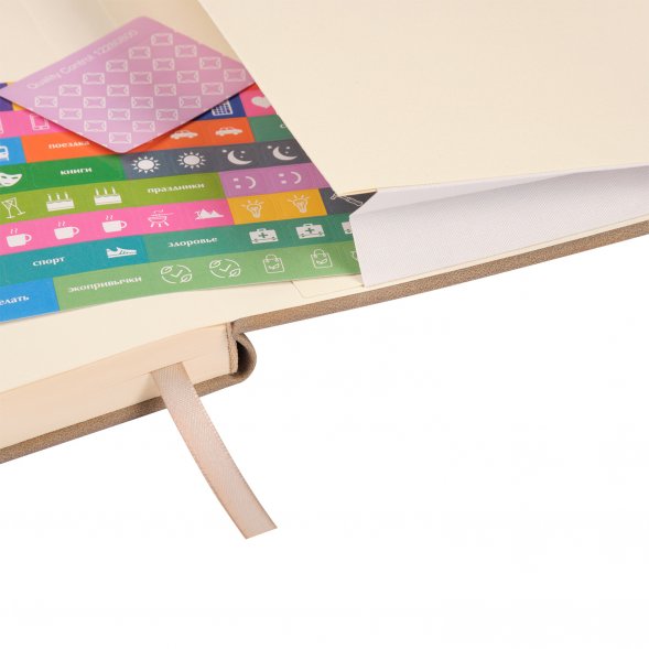 Ежедневник Stella недатированный с магнитом на обложке, бежевый 