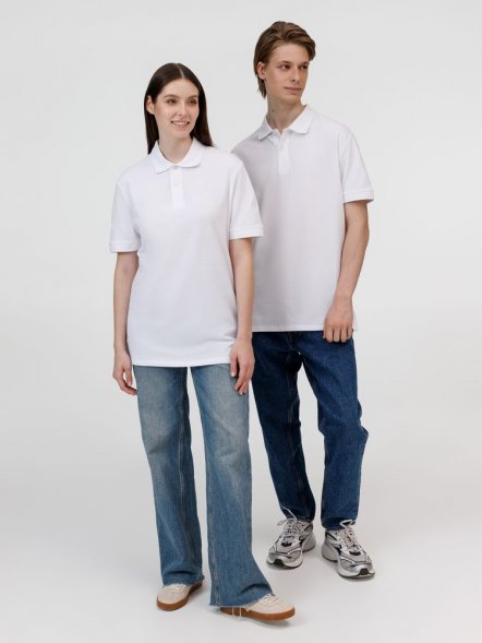 Рубашка поло унисекс Pacific, белая 