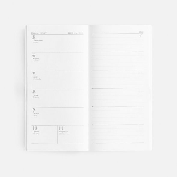 Еженедельник Baza, датированный, серый 