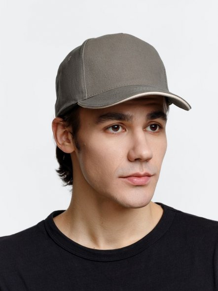 Бейсболка Long Beach, хаки с бежевым 