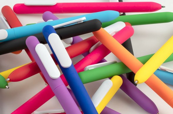 Ручка шариковая Swiper Soft Touch, неоново-оранжевая с белым 