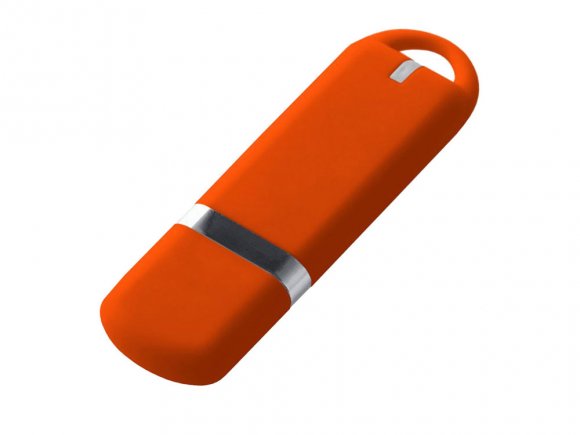 USB-флешка на 2 ГБ с покрытием soft-touch, оранжевый 