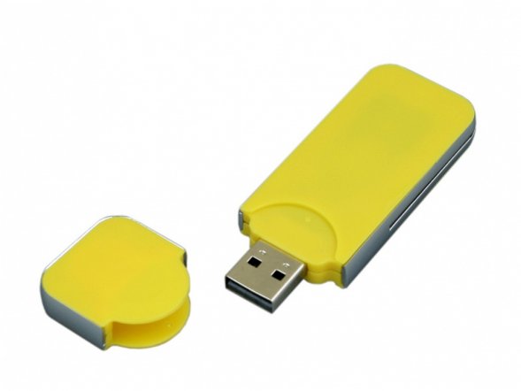 USB-флешка на 4 Гб в стиле I-phone, прямоугольнй формы, желтый 