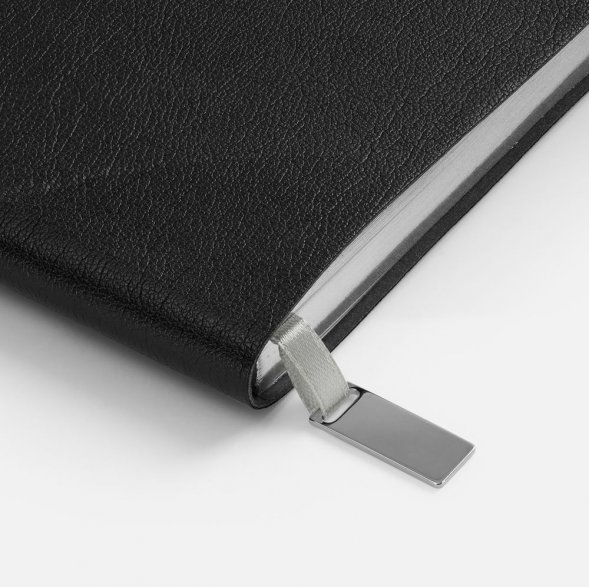 Ежедневник Petrus, недатированный, черный с серебром 