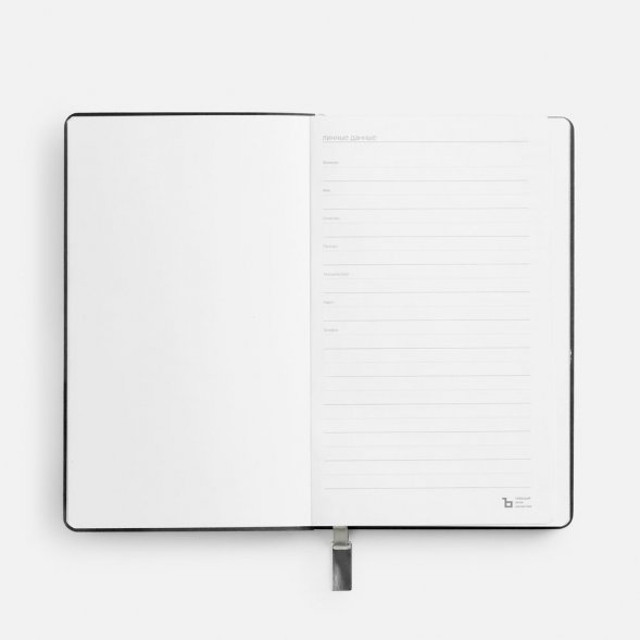 Ежедневник Petrus, недатированный, черный с серебром 