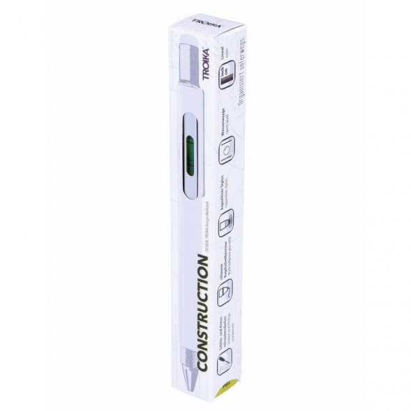 Ручка шариковая Construction, мультиинструмент, серебристая 