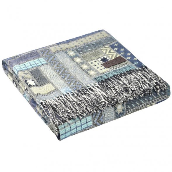 Плед Baltimora, синий с серым 