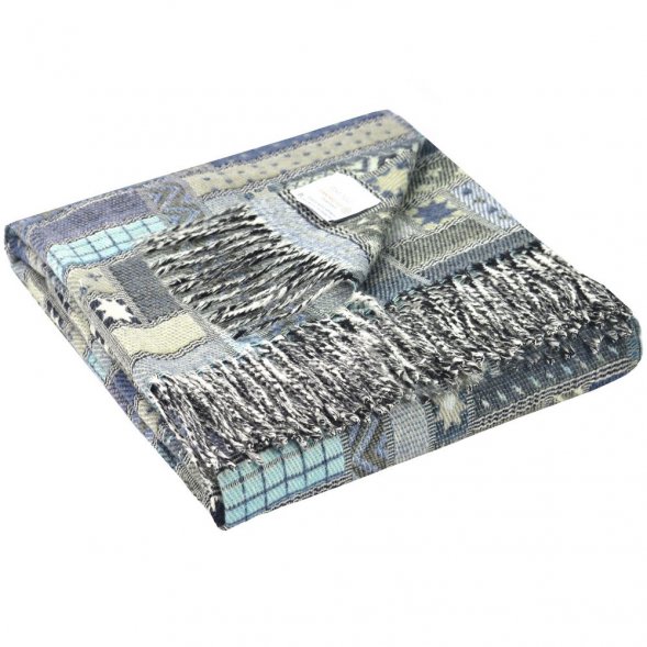 Плед Baltimora, синий с серым 