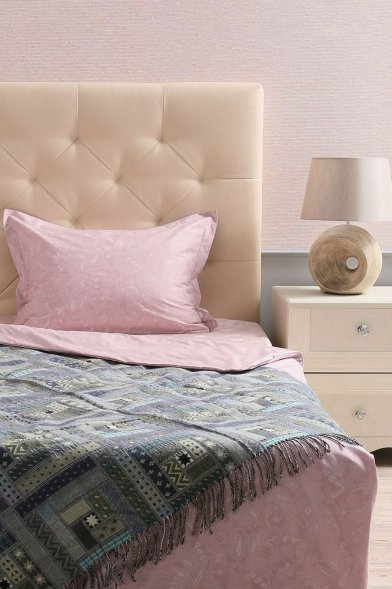 Плед Baltimora, синий с серым 