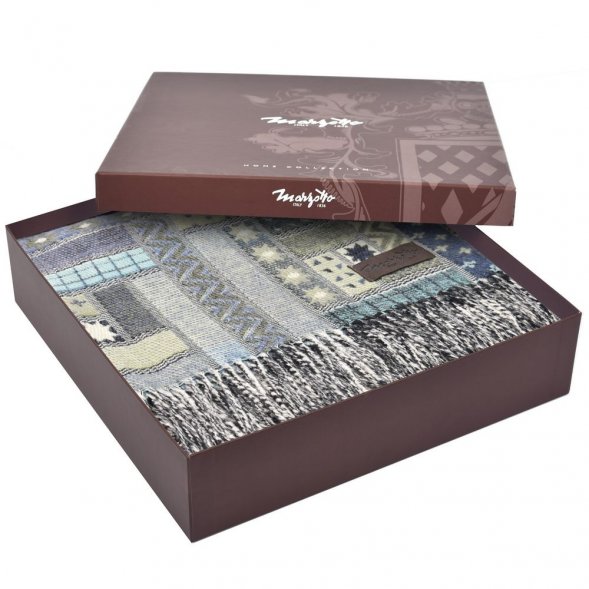 Плед Baltimora, синий с серым 