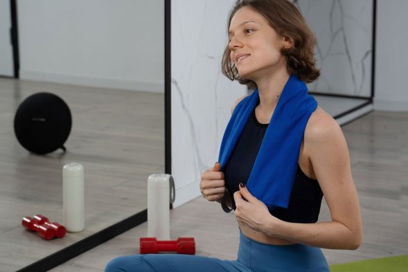 Спортивное полотенце Vigo Small, синее 