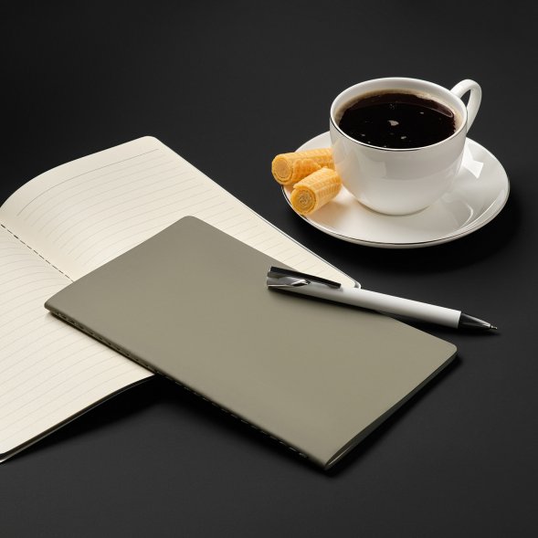 Блокнот Alpha slim, серый 