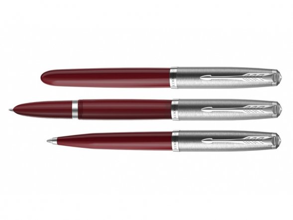 Перьевая ручка Parker 51 CORE BURGUNDY CT, перо: F, цвет чернил: black, в подарочной упаковке. 
