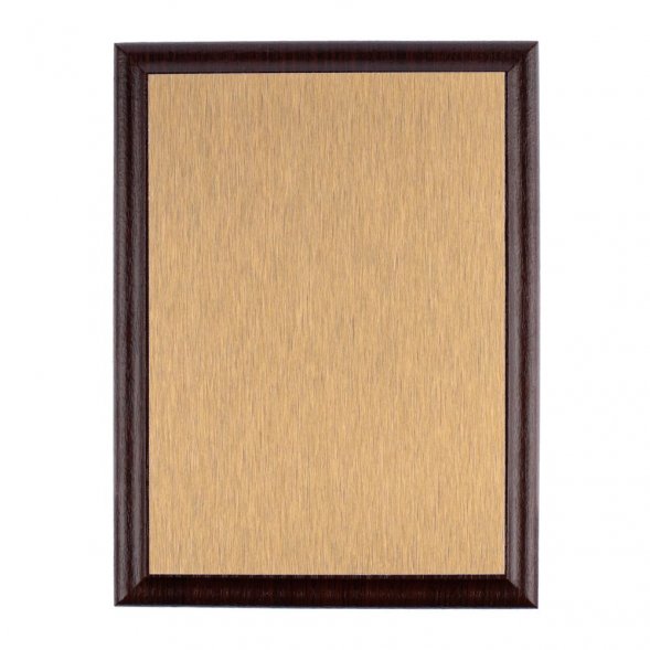 Плакетка Plaque, малая, вишня с золотистой пластиной 