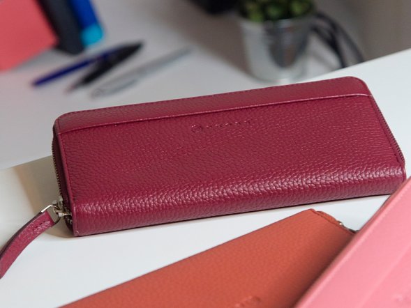 Кошелёк Cross Colors Burgundy, кожа наппа, фактурная, цвет бордовый 