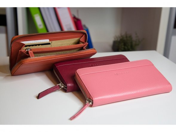 Кошелёк Cross Colors Burgundy, кожа наппа, фактурная, цвет бордовый 