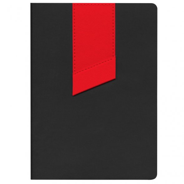 Ежедневник Bookmark, недатированный, черный с красным 
