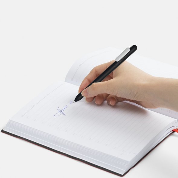 Ручка шариковая Swiper Soft Touch, черная с белым 