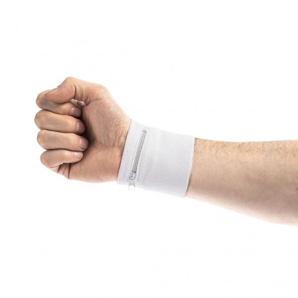 Напульсник с карманом Fiksu, белый 