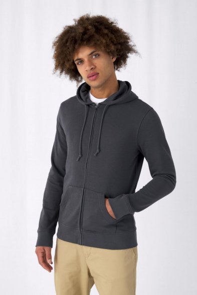 Толстовка на молнии с капюшоном унисекс BNC Inspire (Organic), красная 