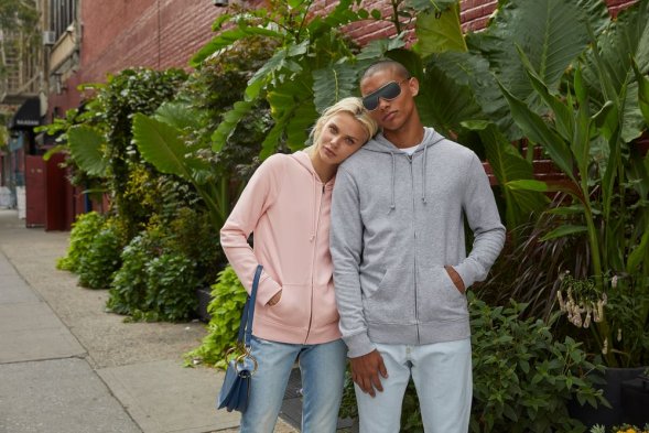 Толстовка на молнии с капюшоном унисекс BNC Inspire (Organic), красная 