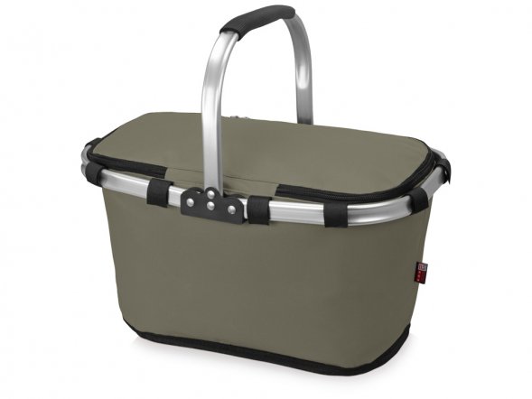 Изотермическая сумка-холодильник FROST складная с алюминиевой рамой, серый 