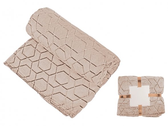 Светящийся в темноте плед Lattice бежевый 