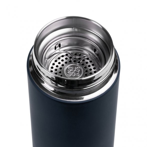 Термос с ситечком Percola, темно-синий 