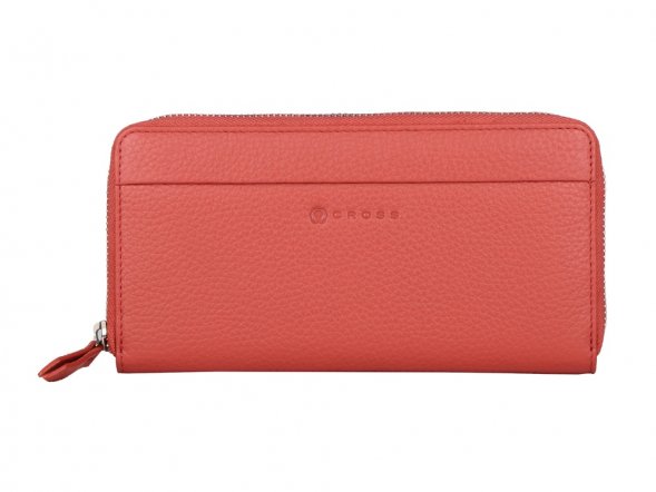 Кошелёк Cross Colors Coral, кожа наппа, фактурная, цвет коралловый 