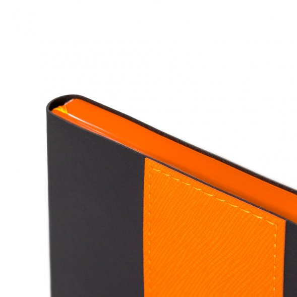 Ежедневник Bookmark, недатированный, черный с оранжевым 