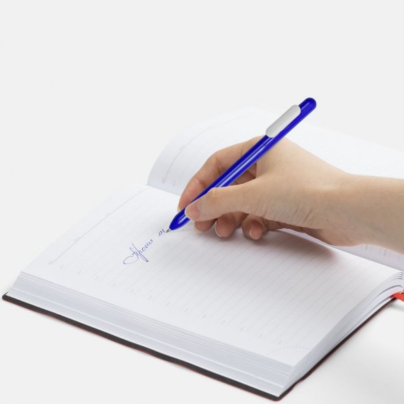 Ручка шариковая Swiper, синяя с белым 