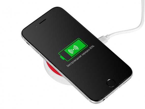 Беспроводное зарядное устройство Dot, 5 Вт, белый/красный 