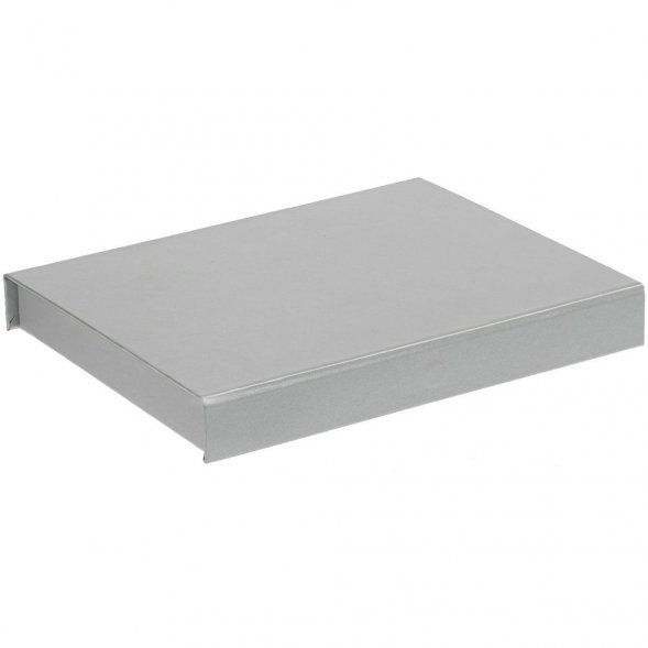 Коробка Doc под блокнот, аккумулятор и ручку, серебристая 