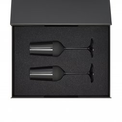 Подарочный набор 2 бокала для шампанского Black Edition в черной коробке