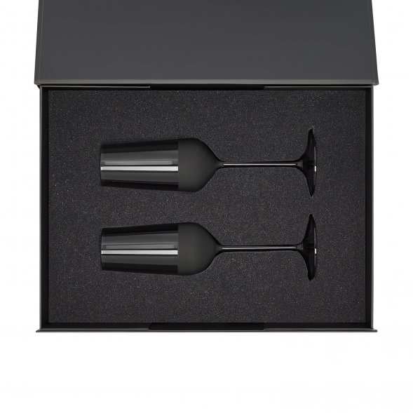 Подарочный набор 2 бокала для шампанского Black Edition в черной коробке 